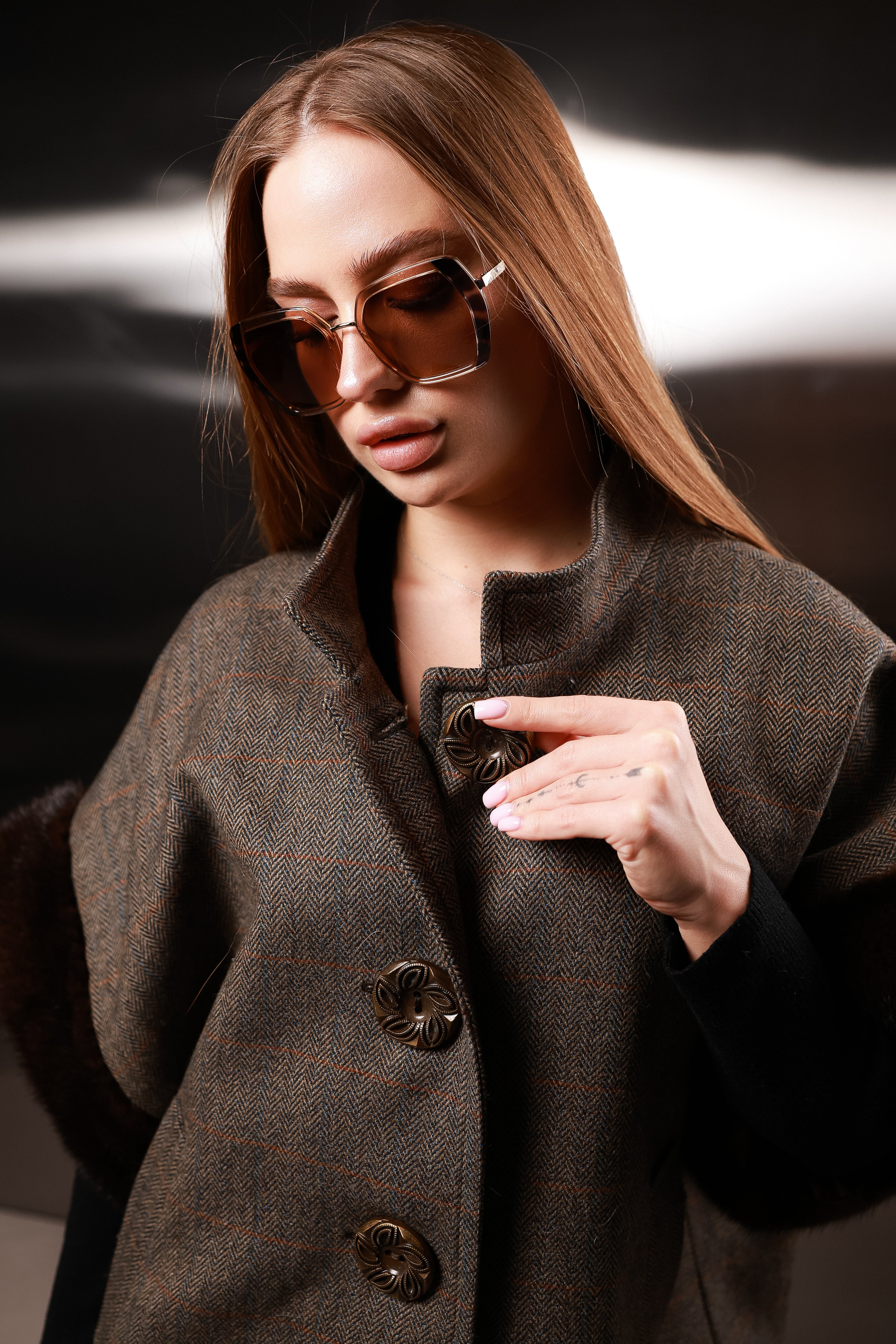 Кашеміровий жилет з норковими акцентами-braun color