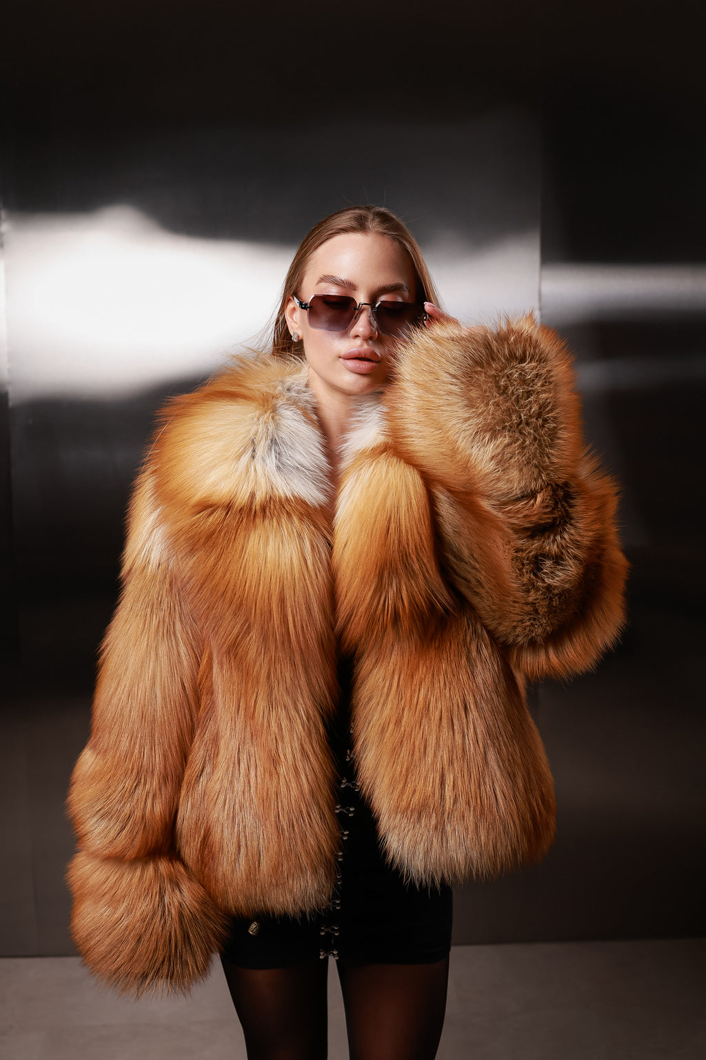 Шуба з хутра лисиці Gold