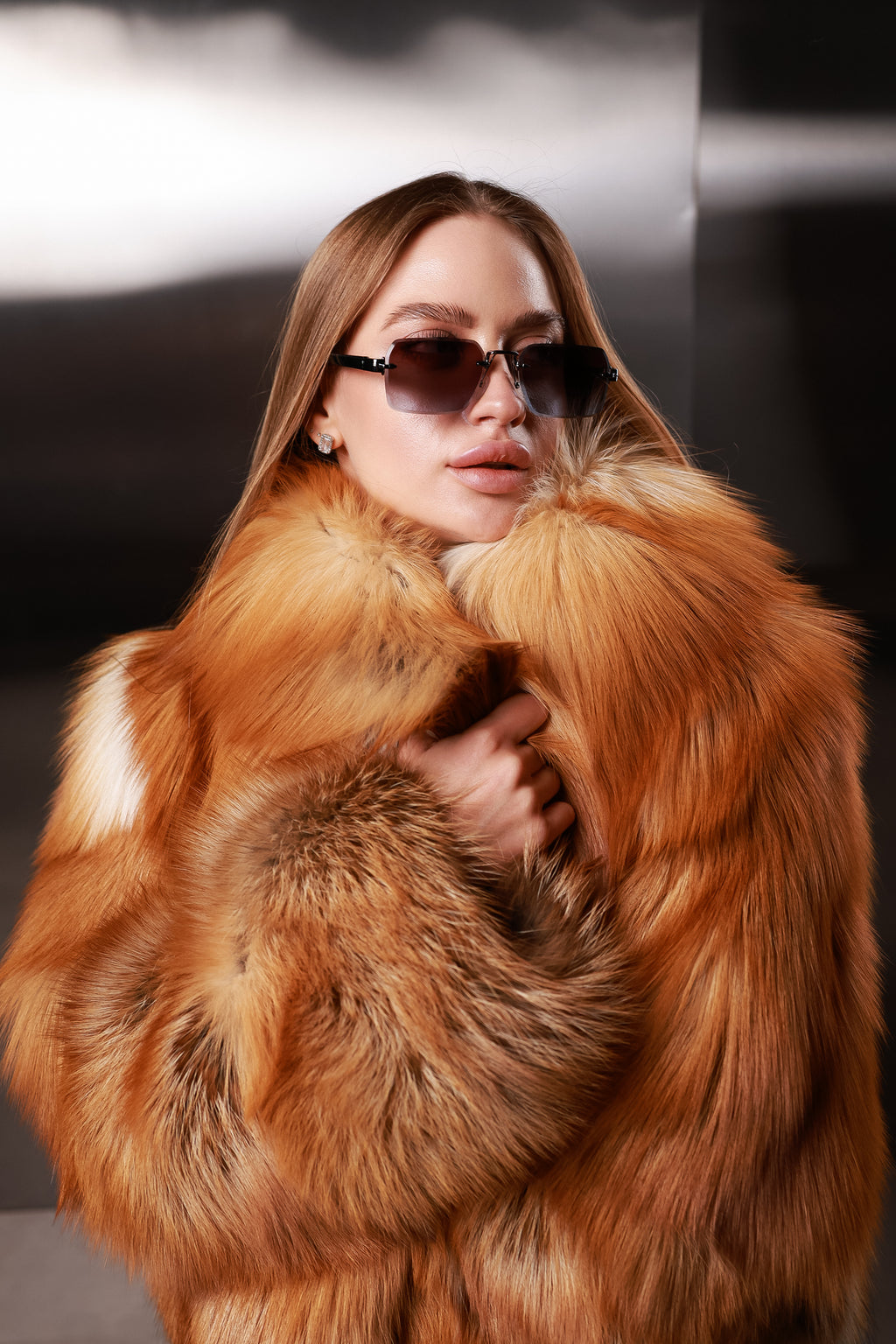 Шуба з хутра лисиці Gold