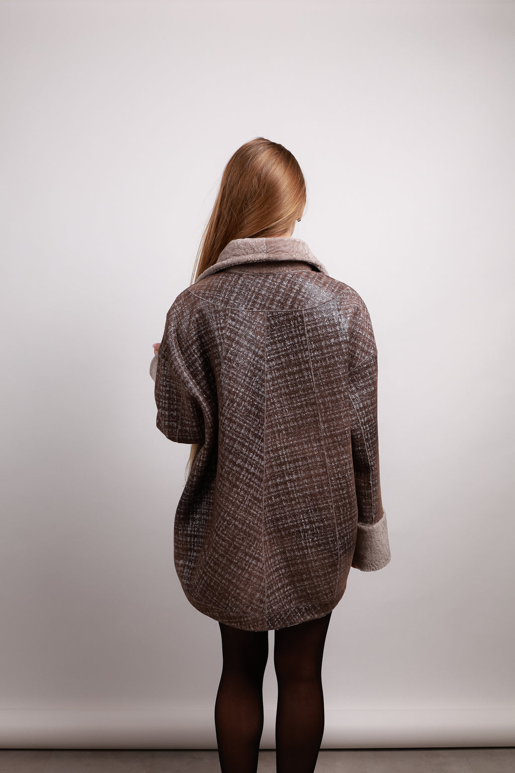 Дублянка з овчини астраган кольору мокко