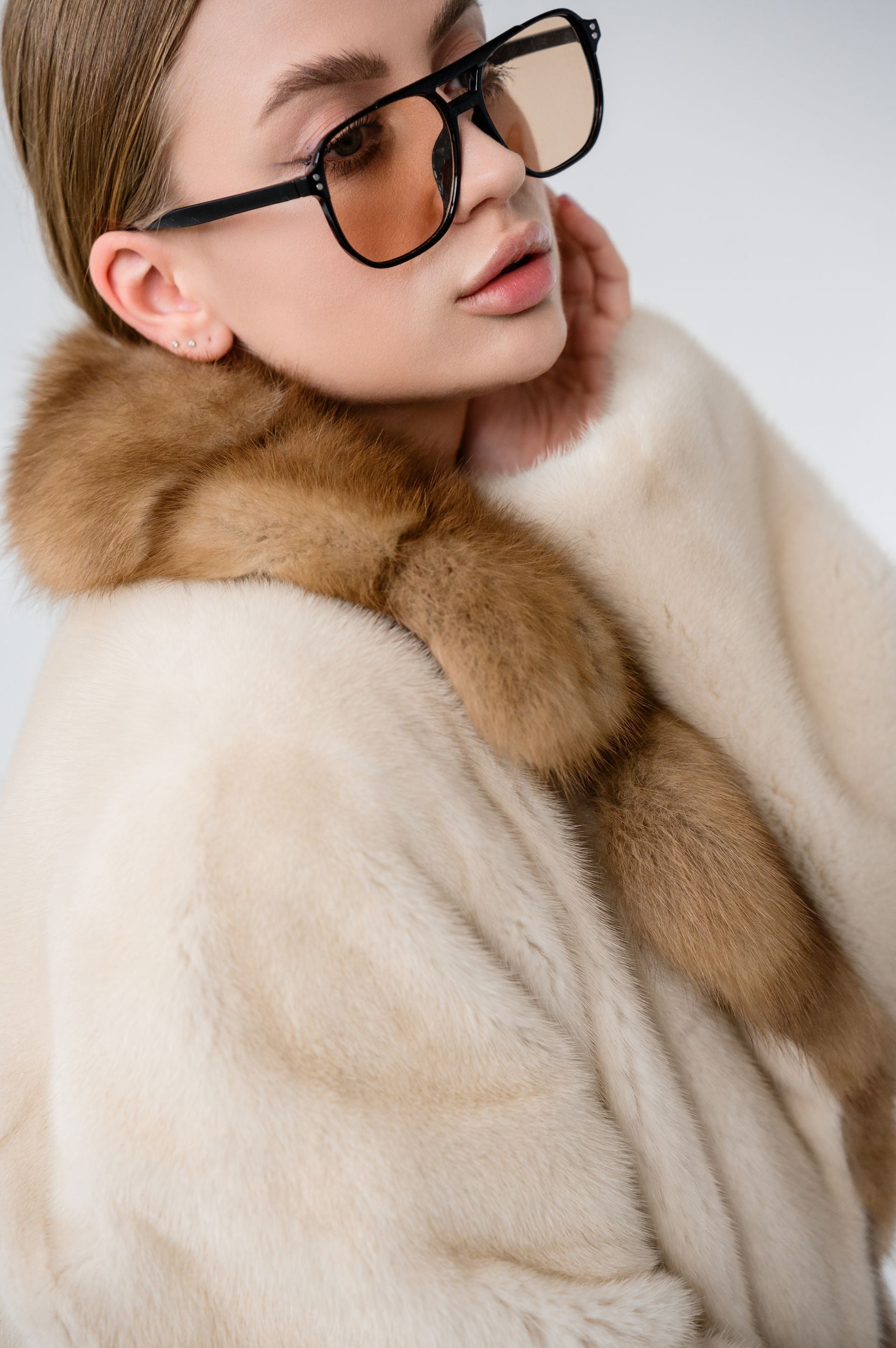 Елітна норкова шуба максі з соболиним коміром- 130 см