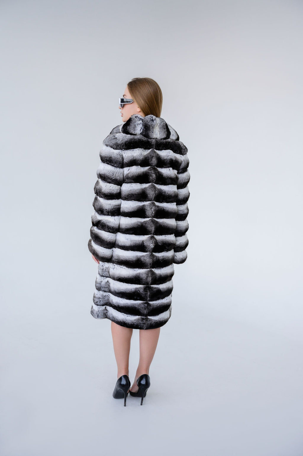 Шуба з натуральної шиншили – 85 см