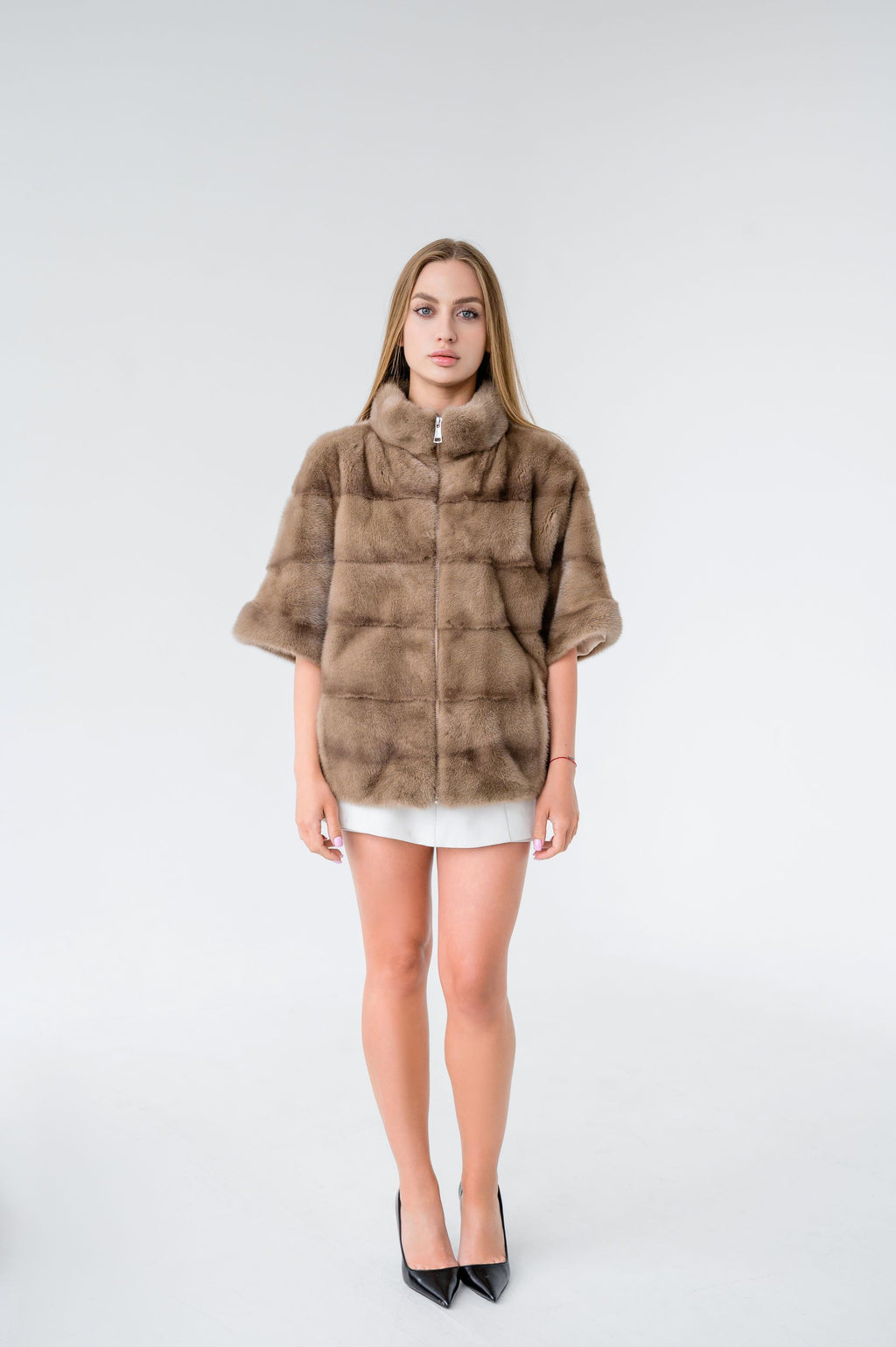 Куртка із хутра норки кольору Pastel – 62 см