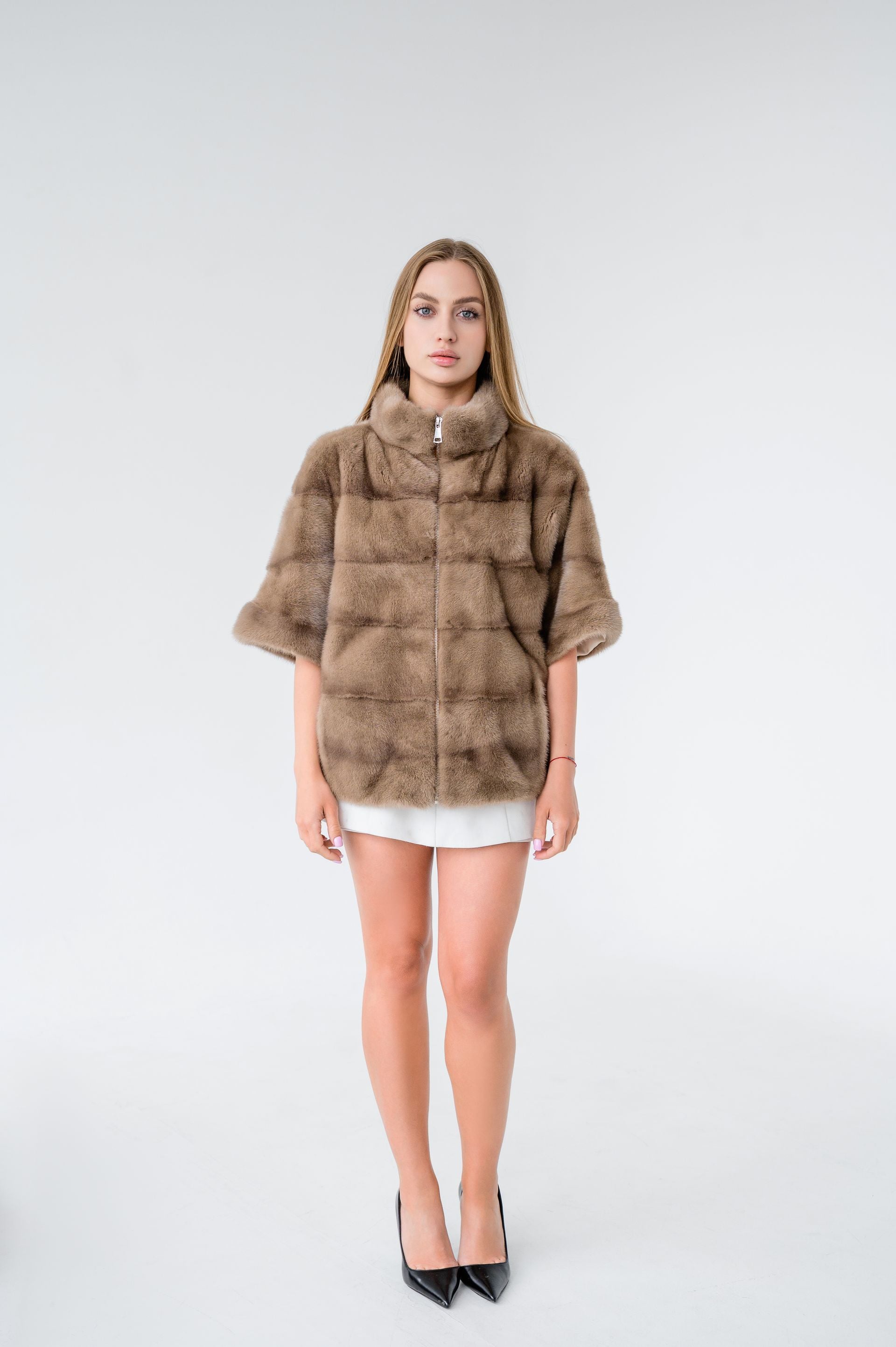 Куртка із хутра норки кольору Pastel – 62 см