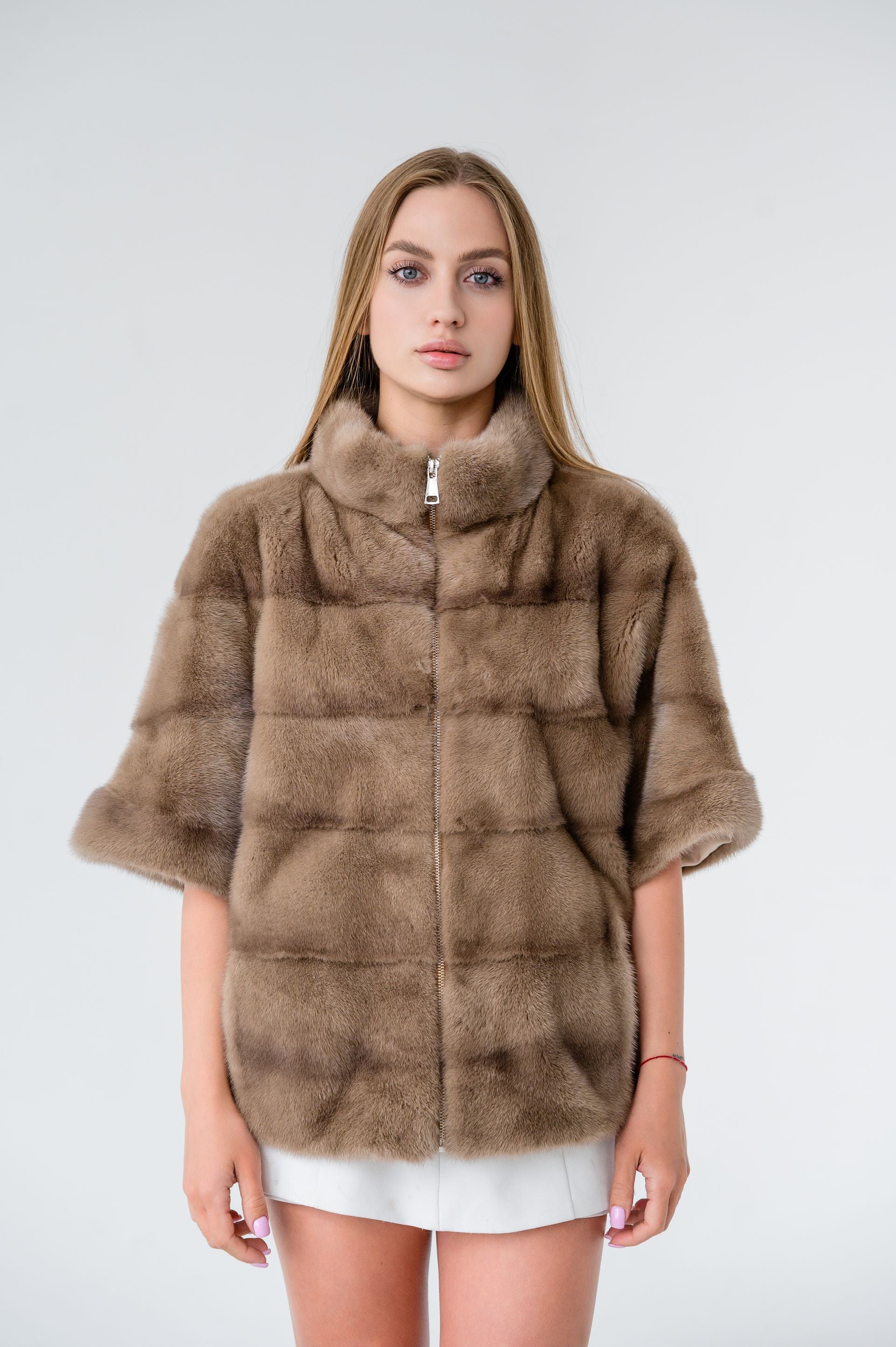 Куртка із хутра норки кольору Pastel – 62 см