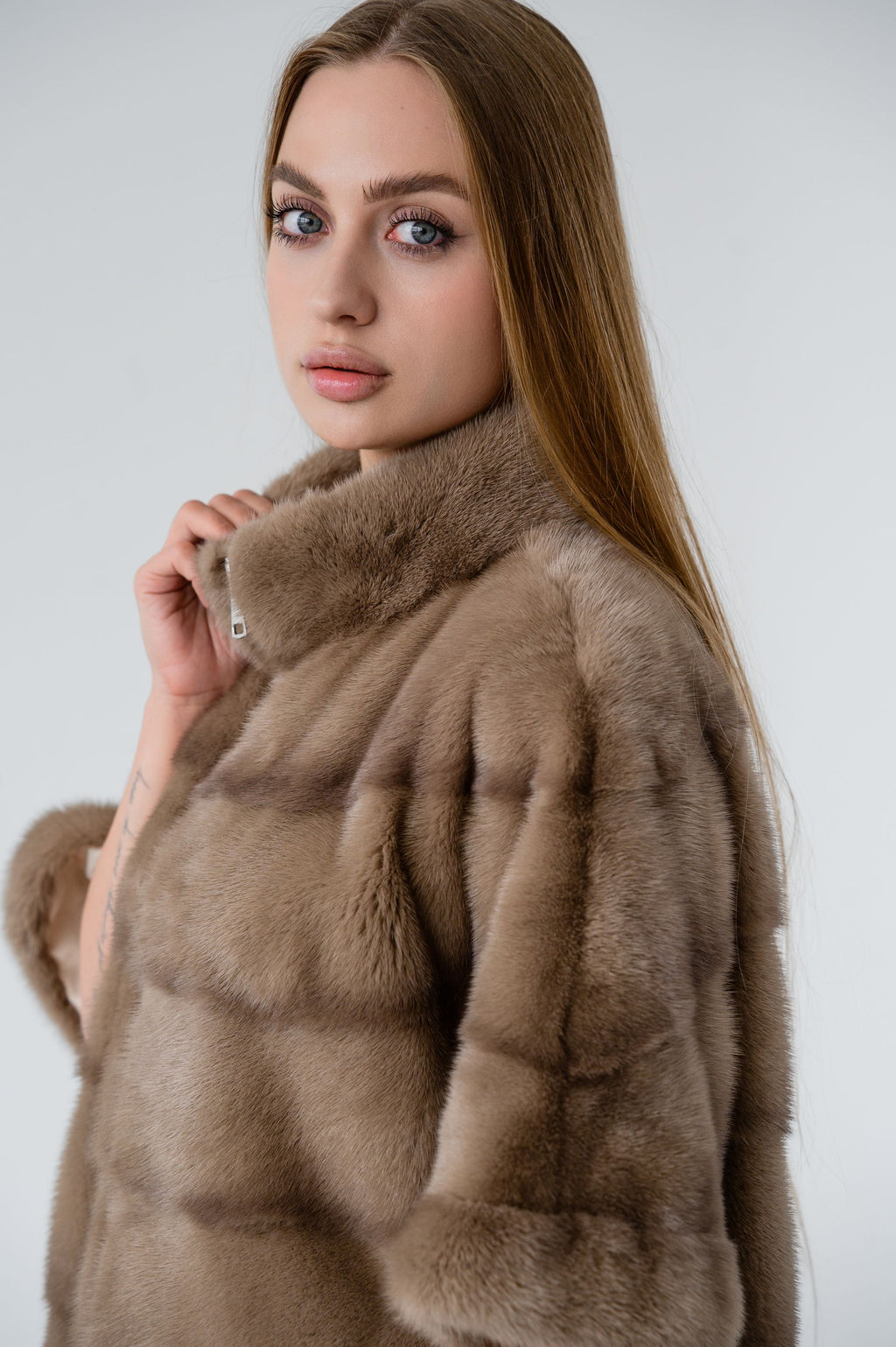 Куртка із хутра норки кольору Pastel – 62 см