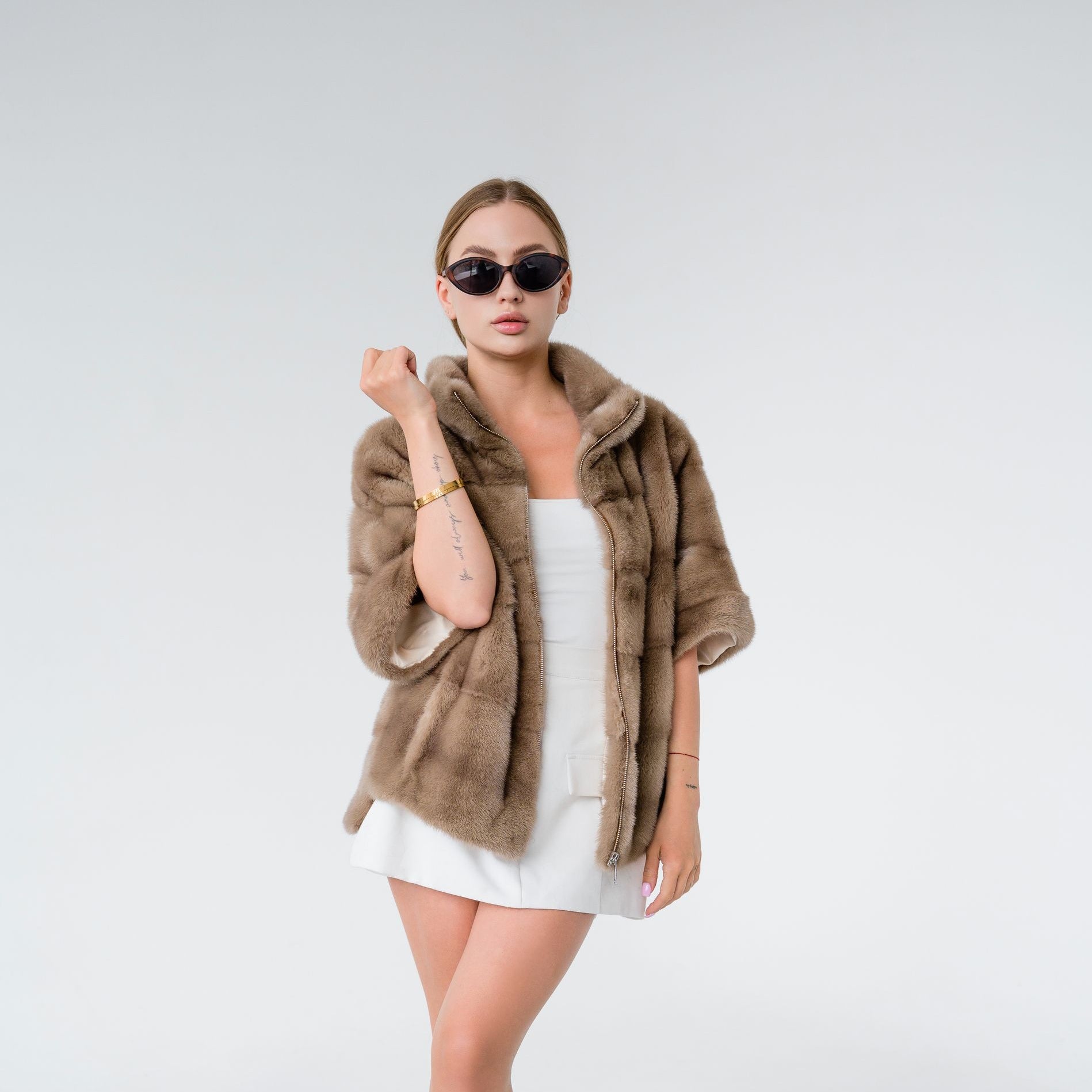 Куртка із хутра норки кольору Pastel – 62 см