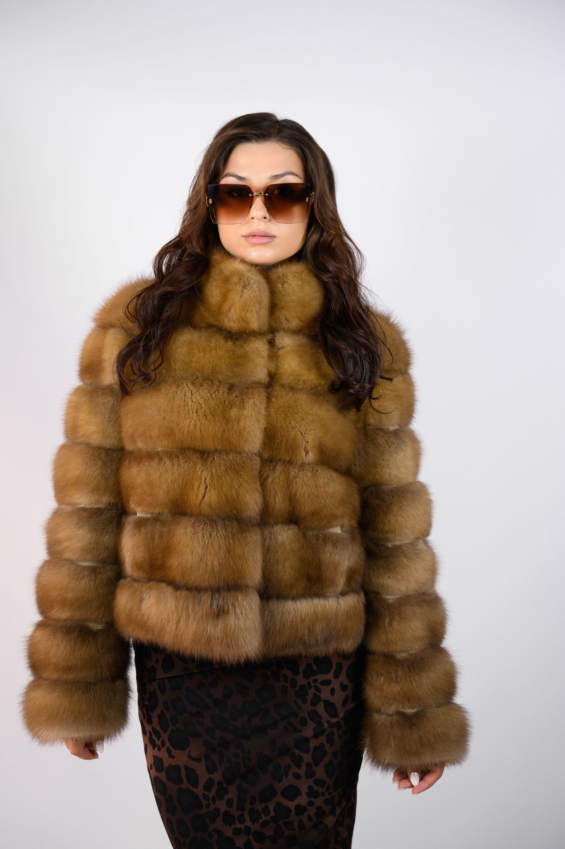 Шуба з хутра куниці- преміум якість, 55 см