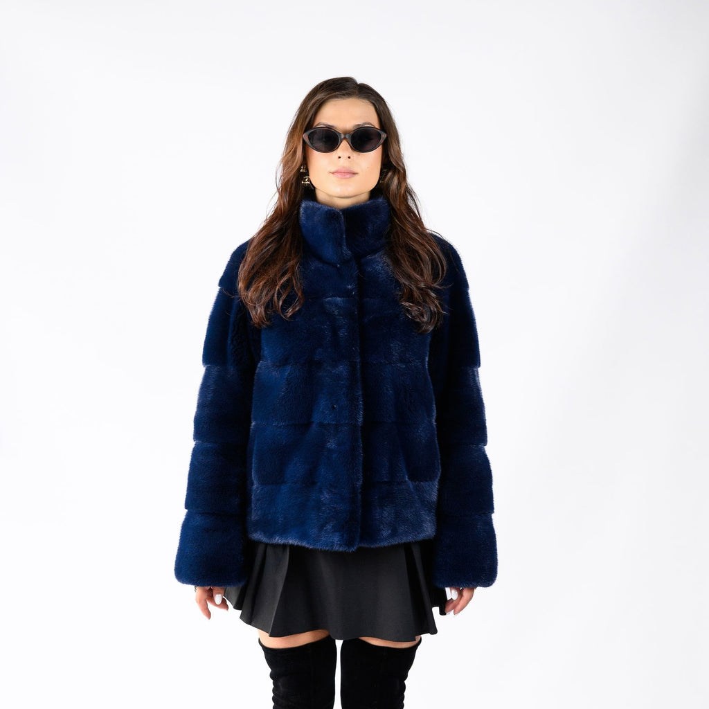 Шуба з хутра норки преміум класу,Греція — поперечка, 60 см