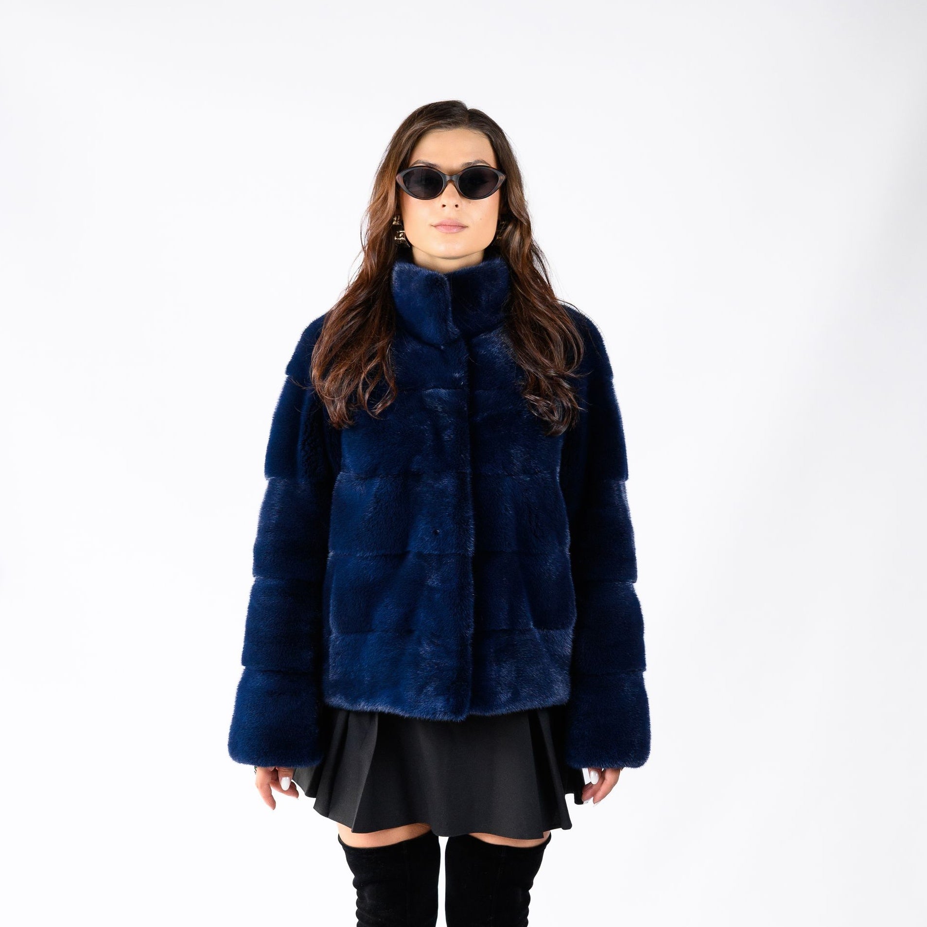 Шуба з хутра норки преміум класу,Греція — поперечка, 60 см