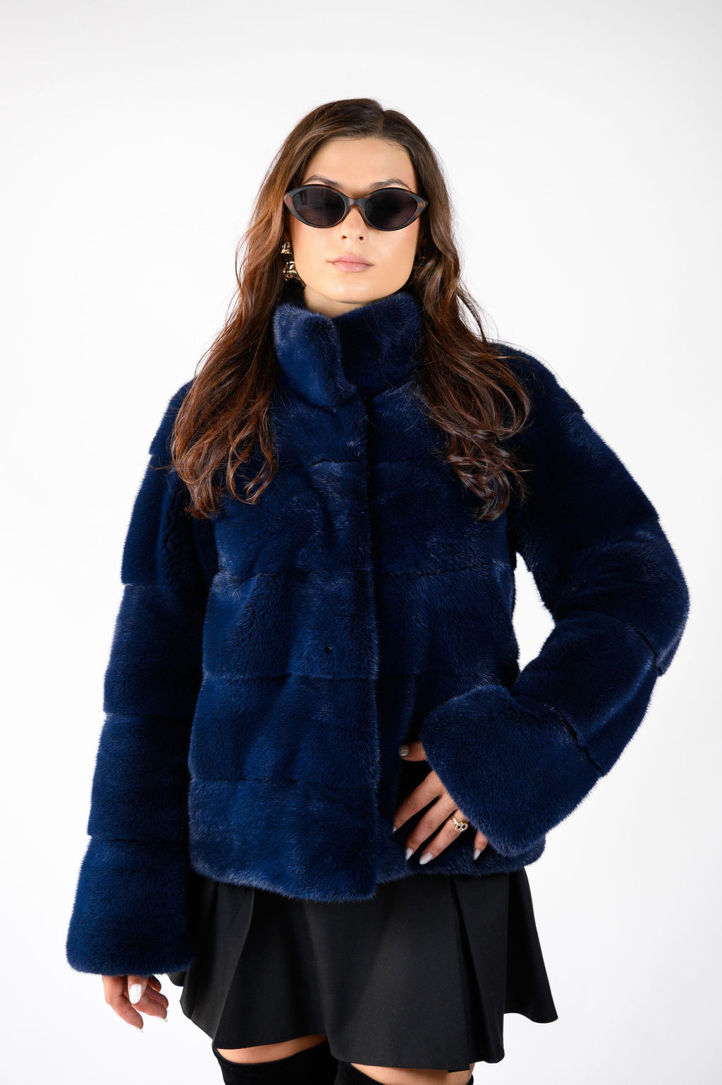 Шуба з хутра норки преміум класу,Греція — поперечка, 60 см