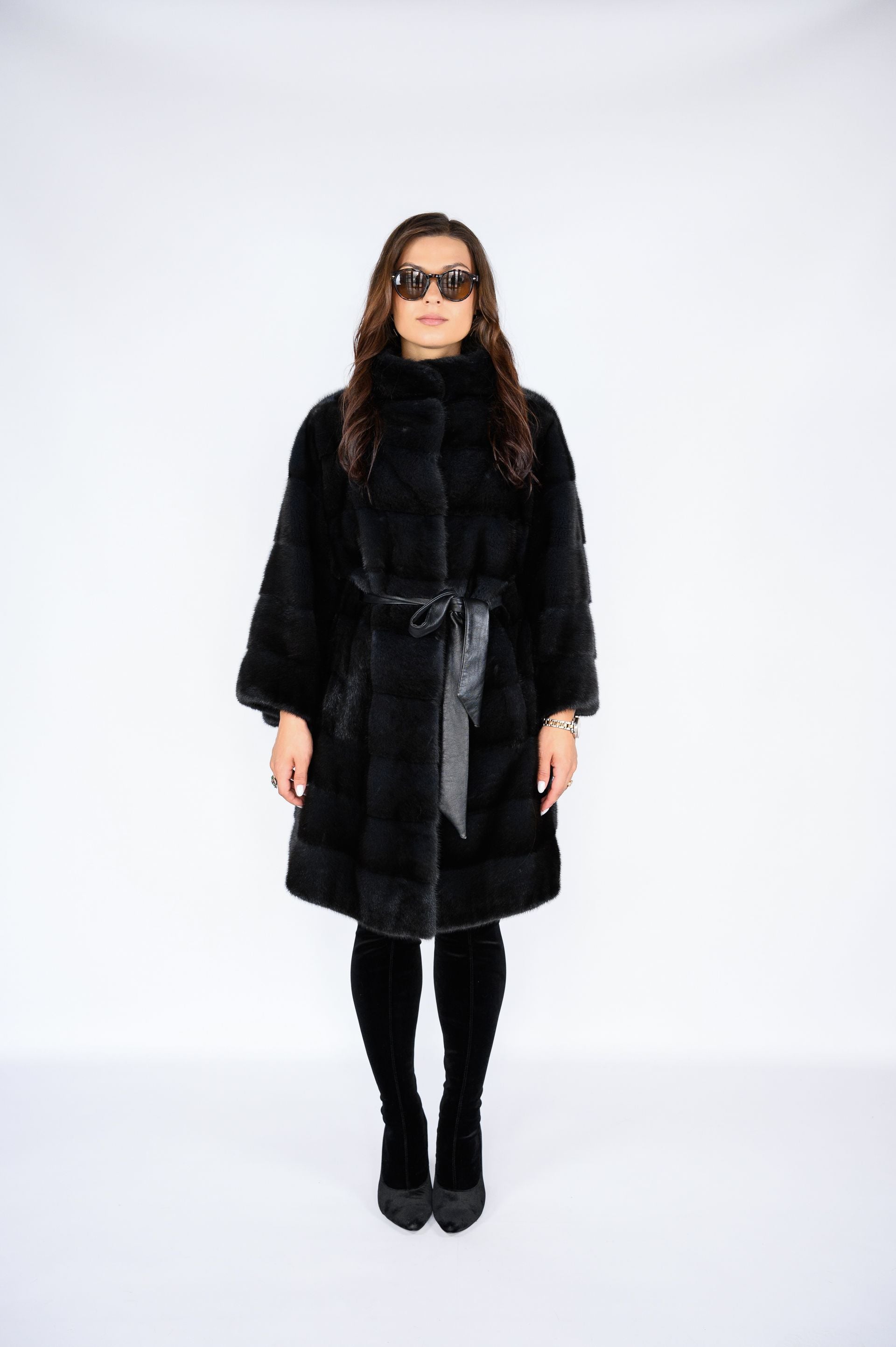 Шуба з норки преміум класу — колір “Аврора”, Manakas Frankfurt, 93 см