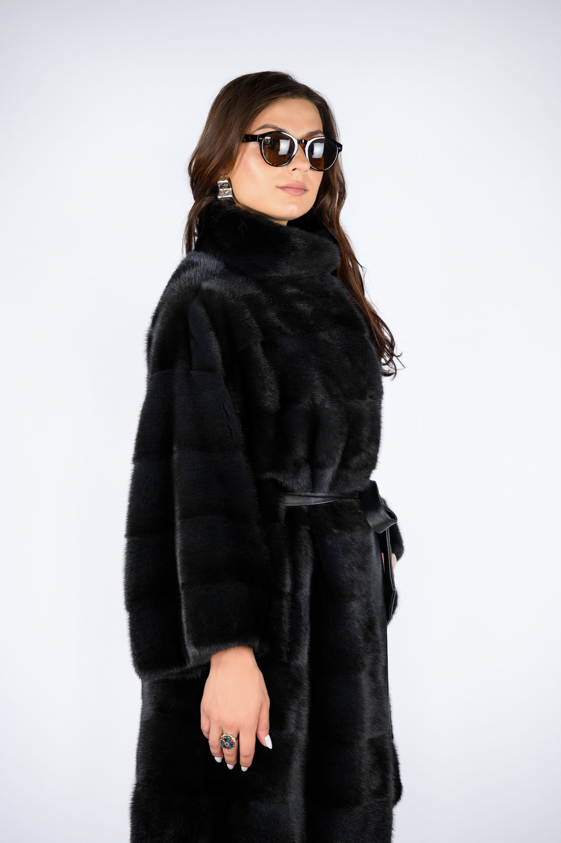 Шуба з норки преміум класу — колір “Аврора”, Manakas Frankfurt, 93 см