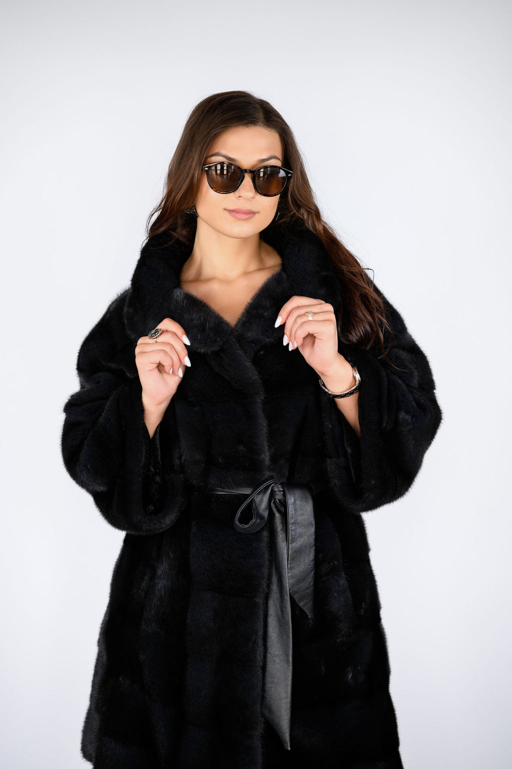 Шуба з норки преміум класу — колір “Аврора”, Manakas Frankfurt, 93 см