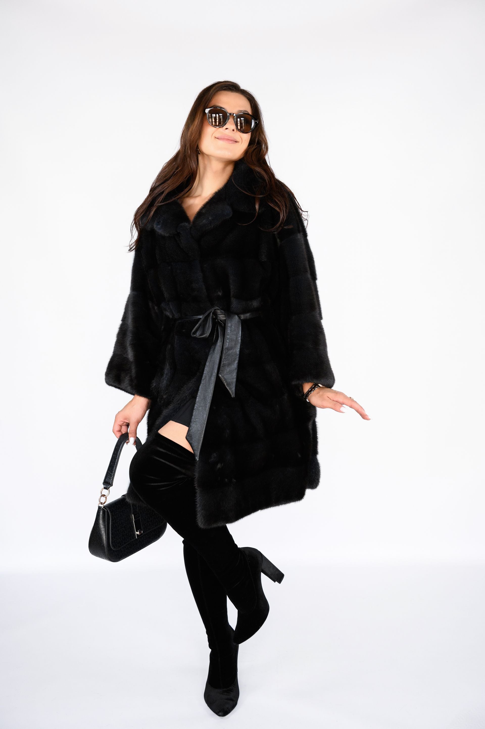 Шуба з норки преміум класу — колір “Аврора”, Manakas Frankfurt, 93 см