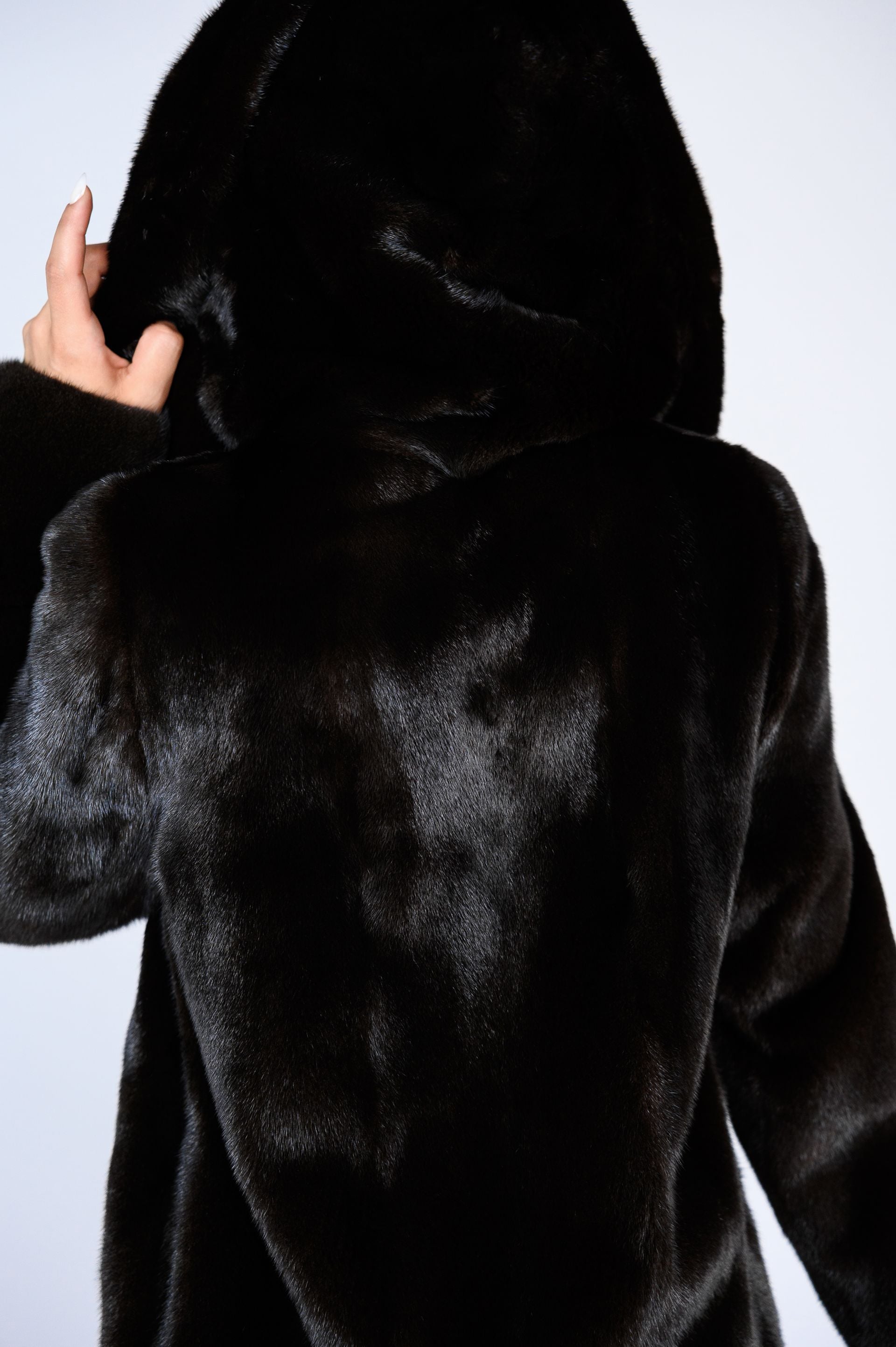 Шуба з канадської норки преміум класу — темно-шоколадний колір, 100 см