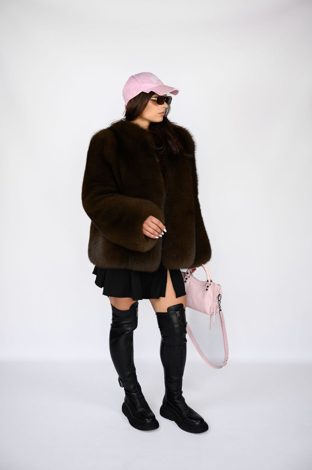 Шуба з фінського песця — колір “Соболь”, 65 см