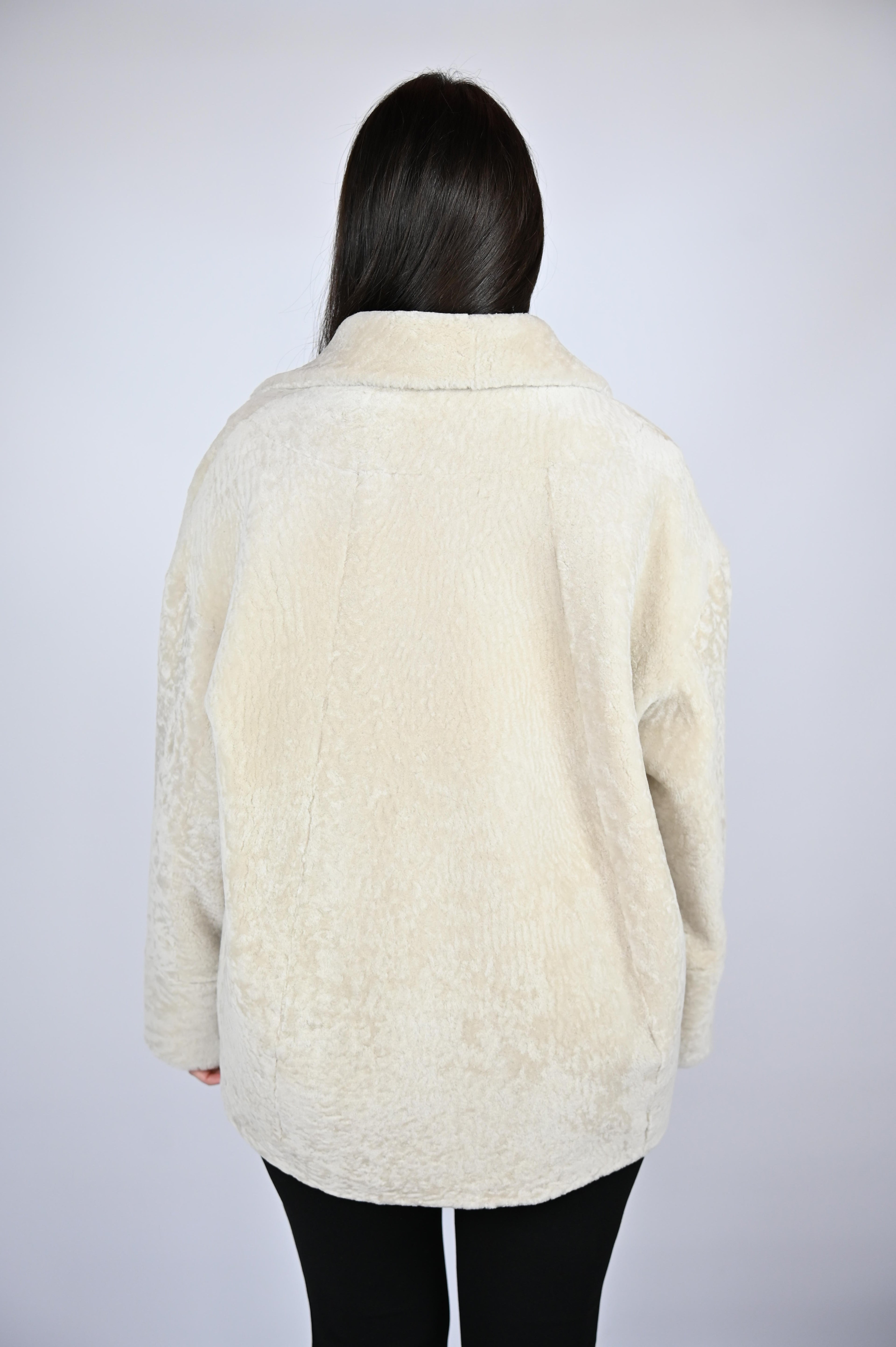 Дублянка з овчини астраган -колір молочний,одностороння